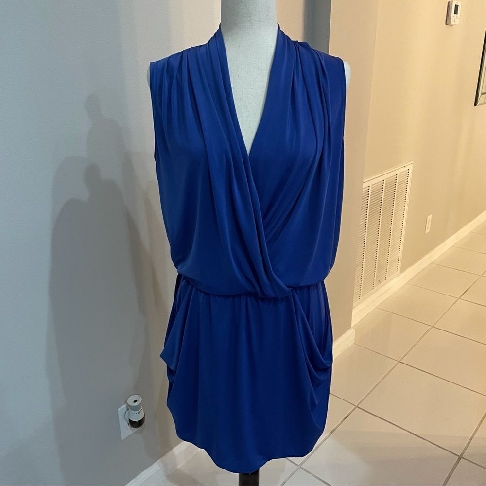 Rachel ROY Mini Dress Blue Faux Wrap